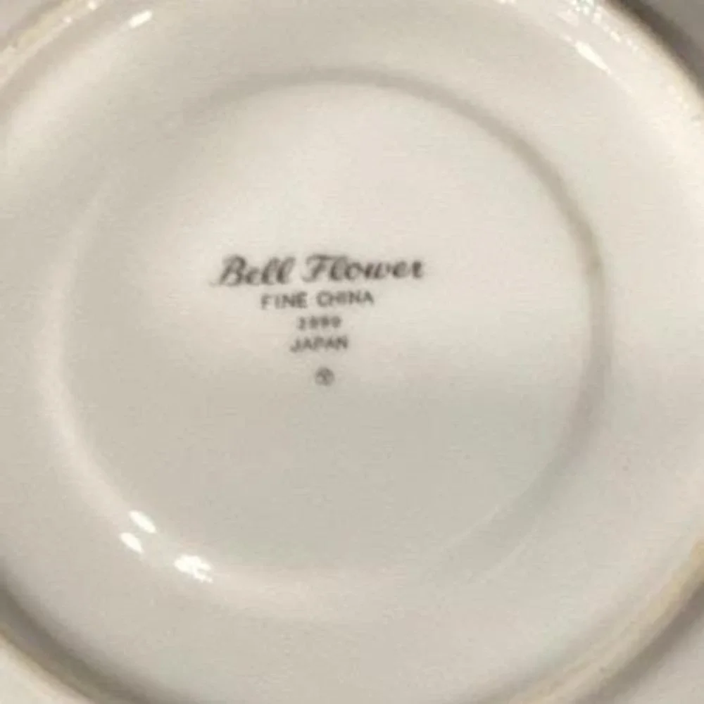 Bell Flower‎ Fine China, Set of 3 Saucers & 1 Cereal Bowl, Porcelain Tableware